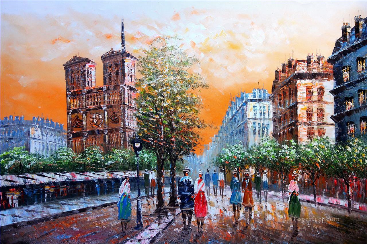 パリのストリートシーン 37油絵